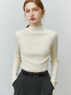 Velvet Turtleneck Slim Pullover