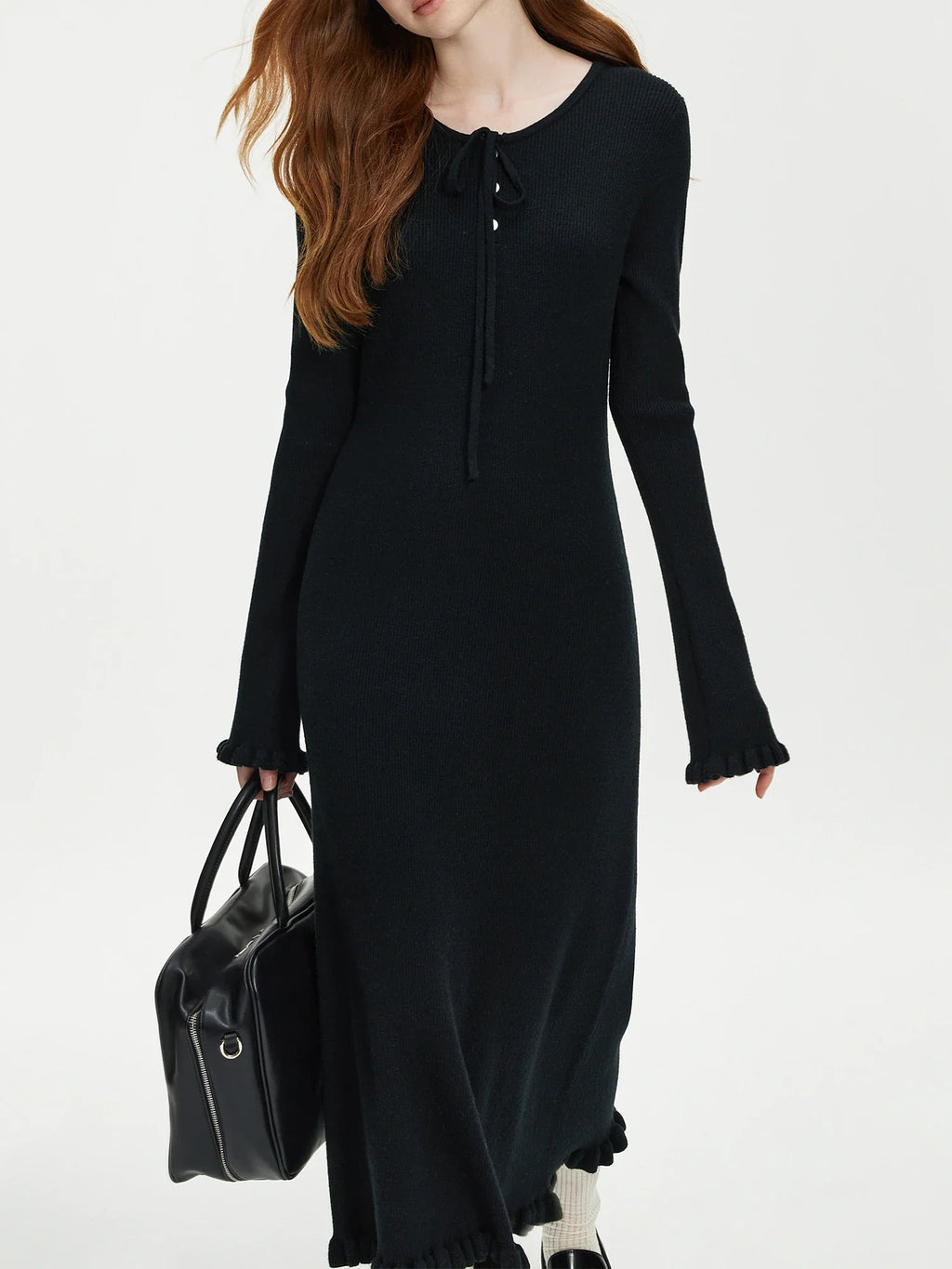Elegant Black Knit Dress