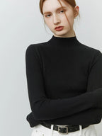 Velvet Turtleneck Slim Pullover
