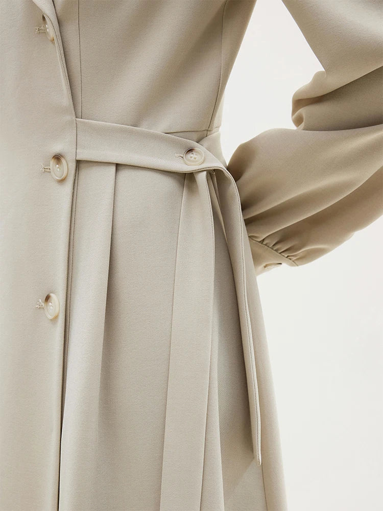 Elegant Khaki Office Dress