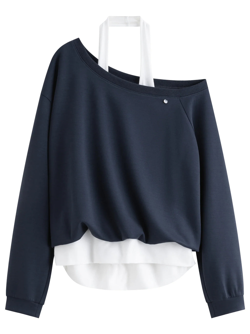 Chic Oblique Shoulder Sweatshirt
