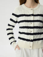 Chic Striped Knit Cardigan