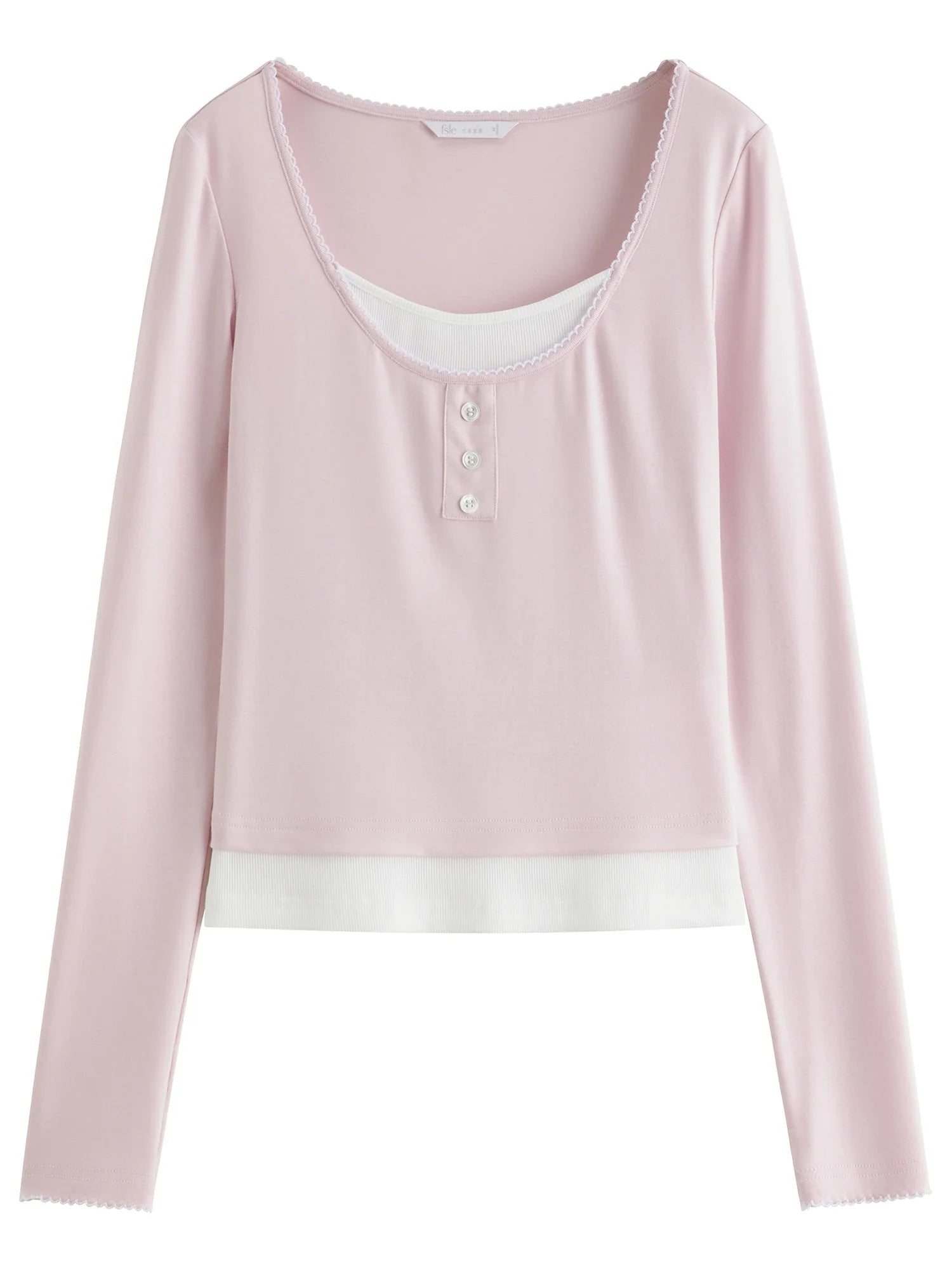 Elegant Contrast Long-Sleeve Tee