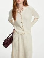 Elegant Knit Cardigan & Skirt Set