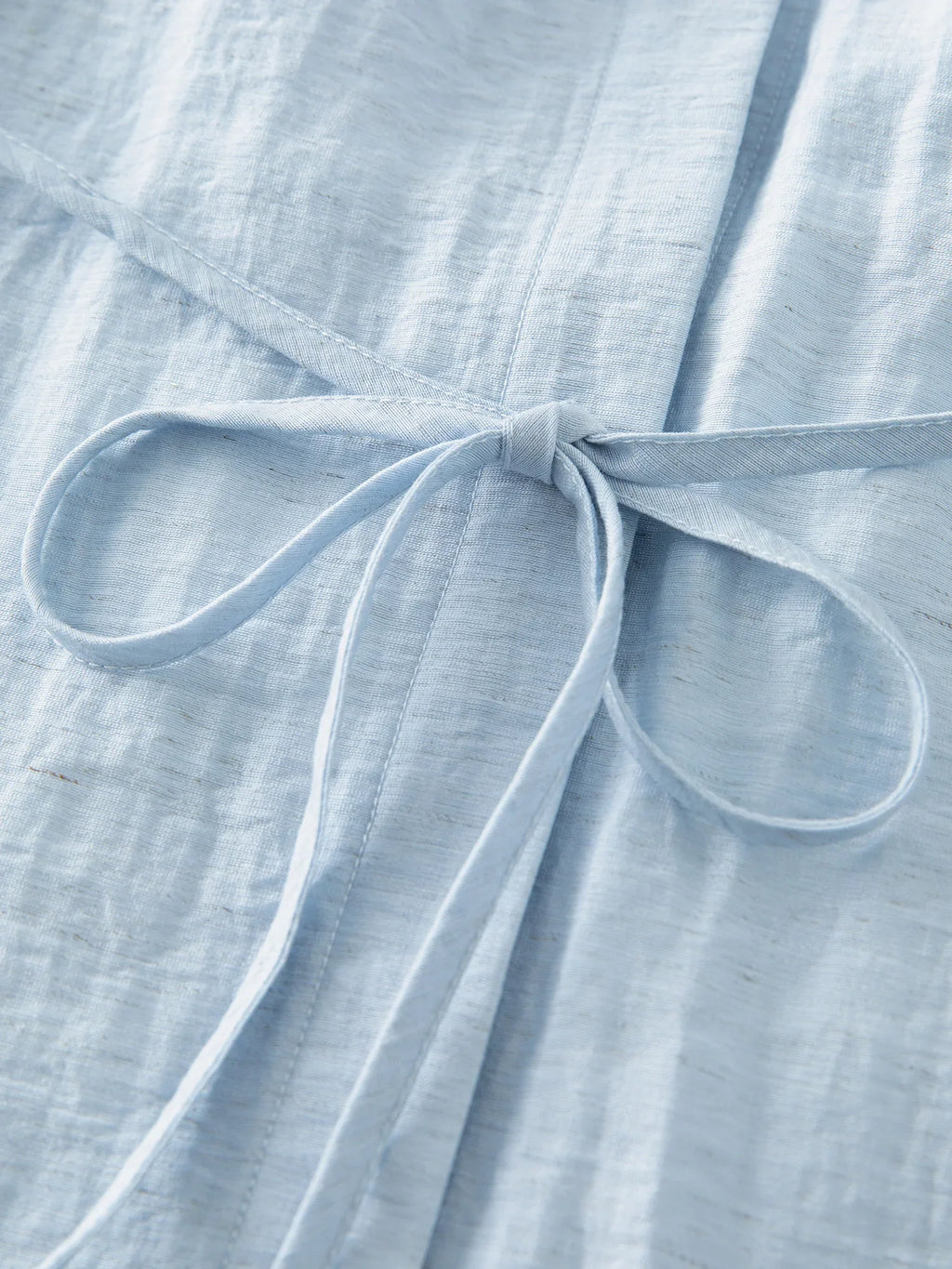 Elegant Blue Linen Midi Dress