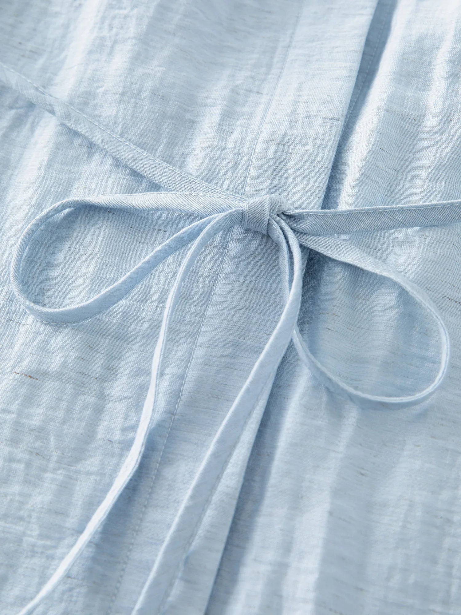 Elegant Blue Linen Midi Dress