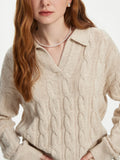 Elegant Cable Knit Sweater Vest Set