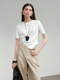 Asymmetric Twisted Pleat Tee