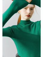 Velvet Turtleneck Slim Pullover