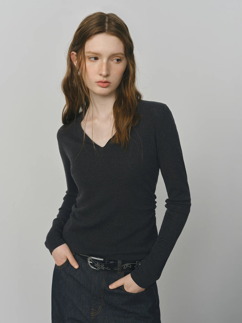 Elegant V-Neck Knit Top