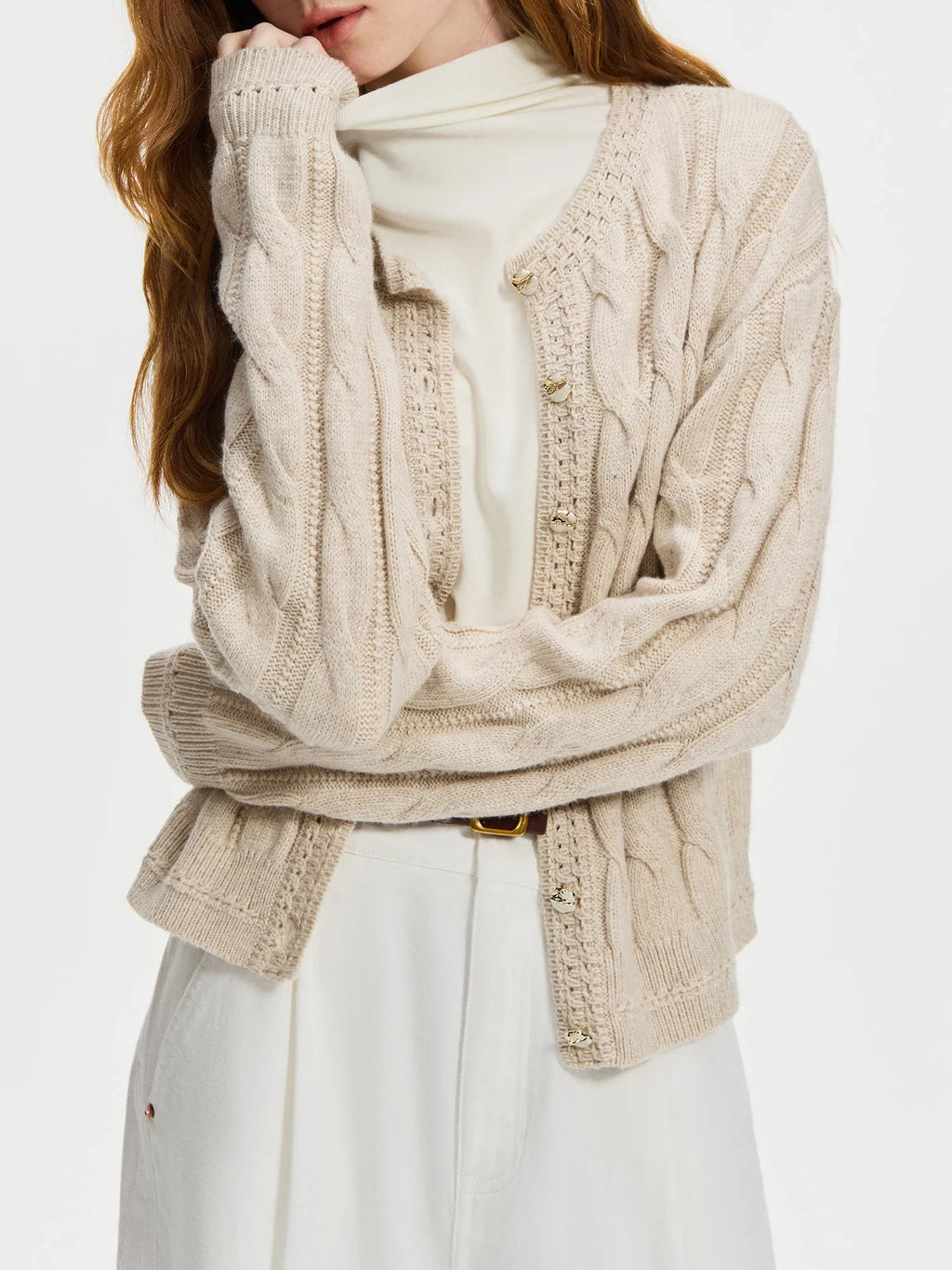 Elegant Cable Knit Sweater Vest Set