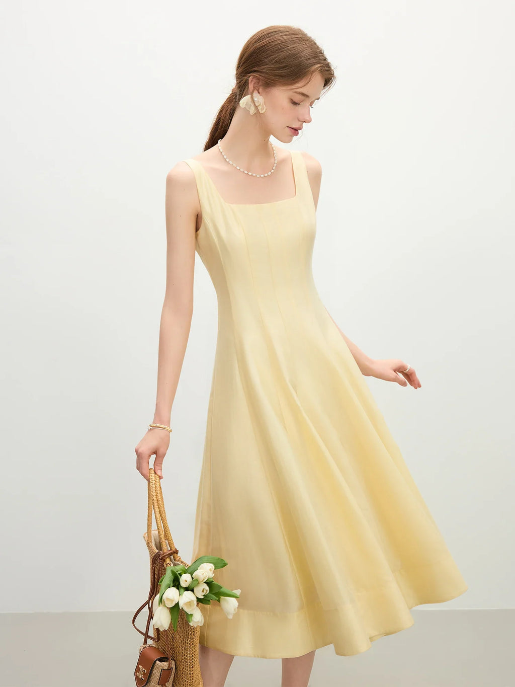 Elegant A-Line Midi Dress