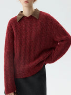 Elegant Red Knit Pullover