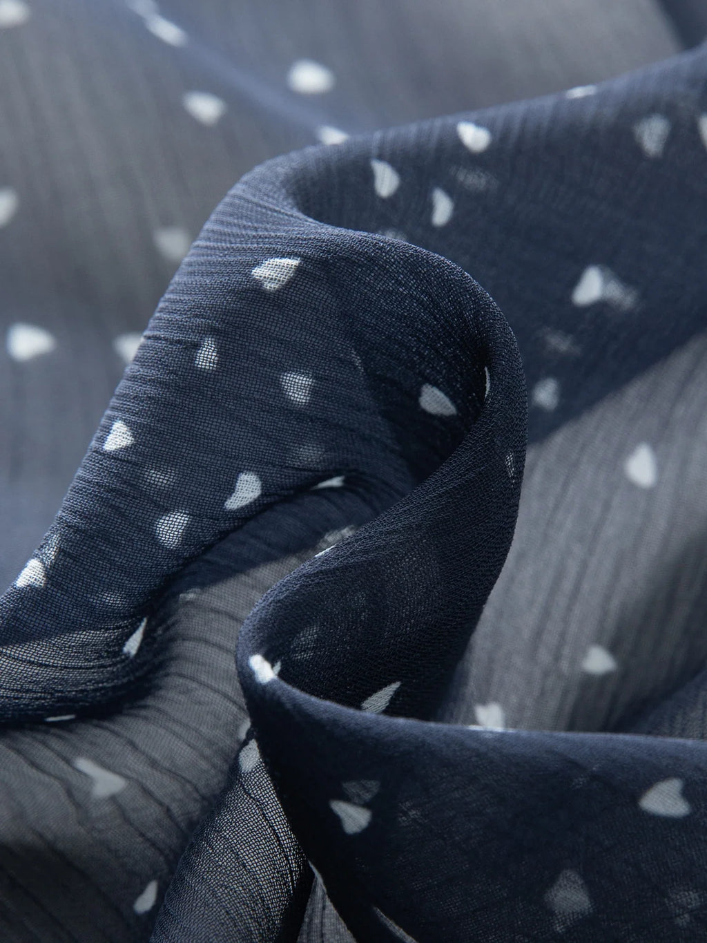 Navy Chiffon Ruffled Dress