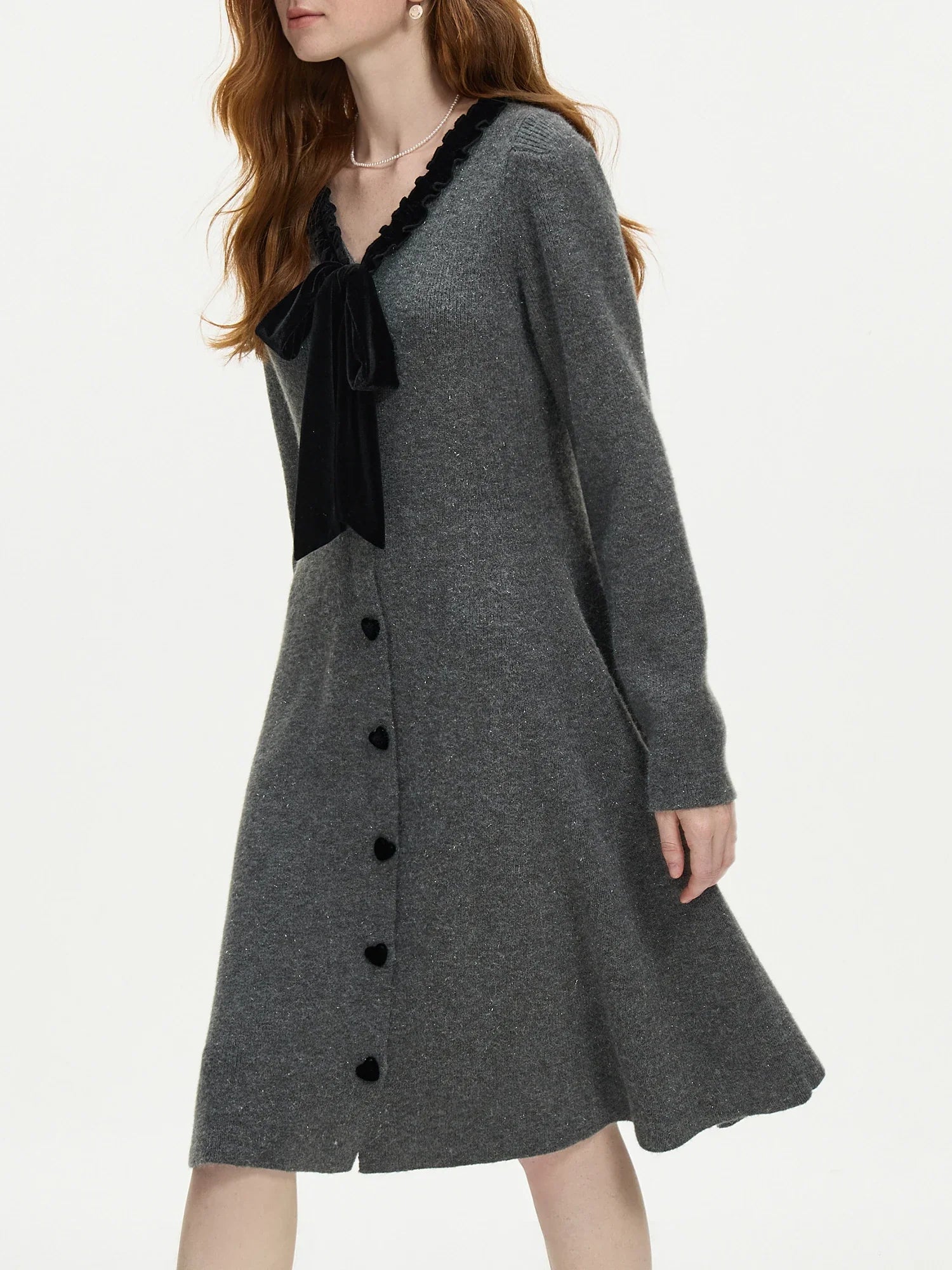 Elegant Knit Bow Dress