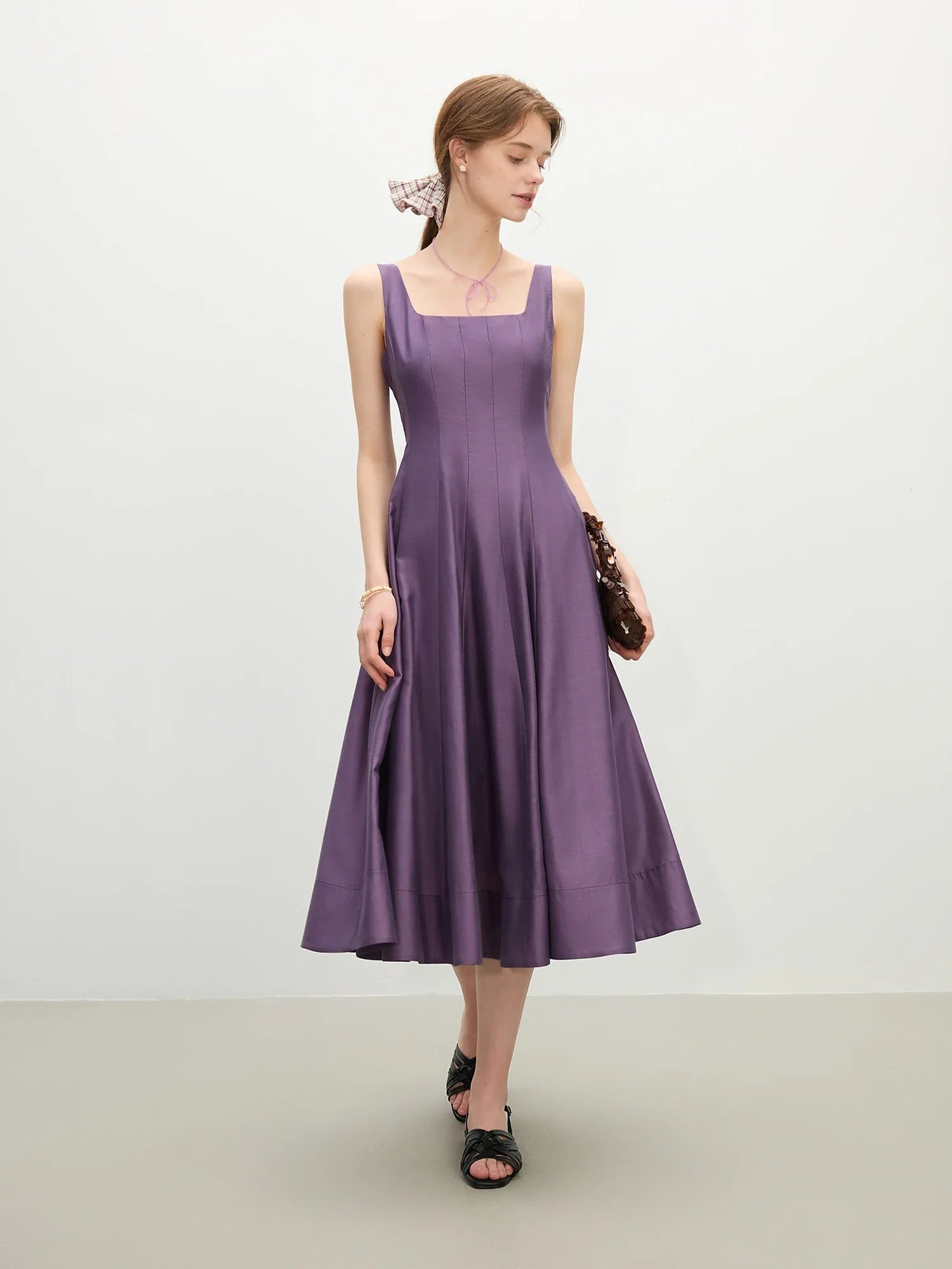 Elegant A-Line Midi Dress