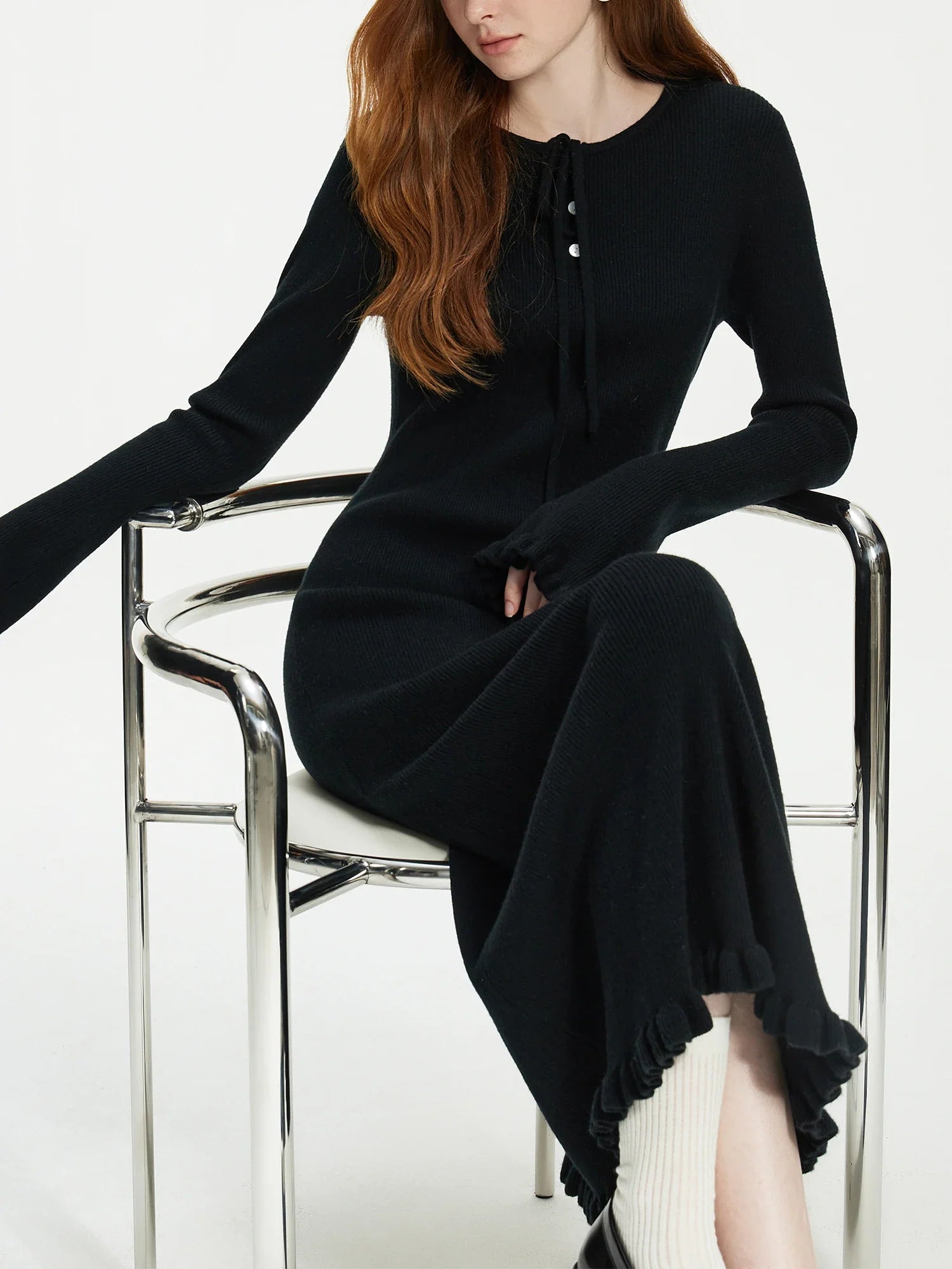 Elegant Black Knit Dress