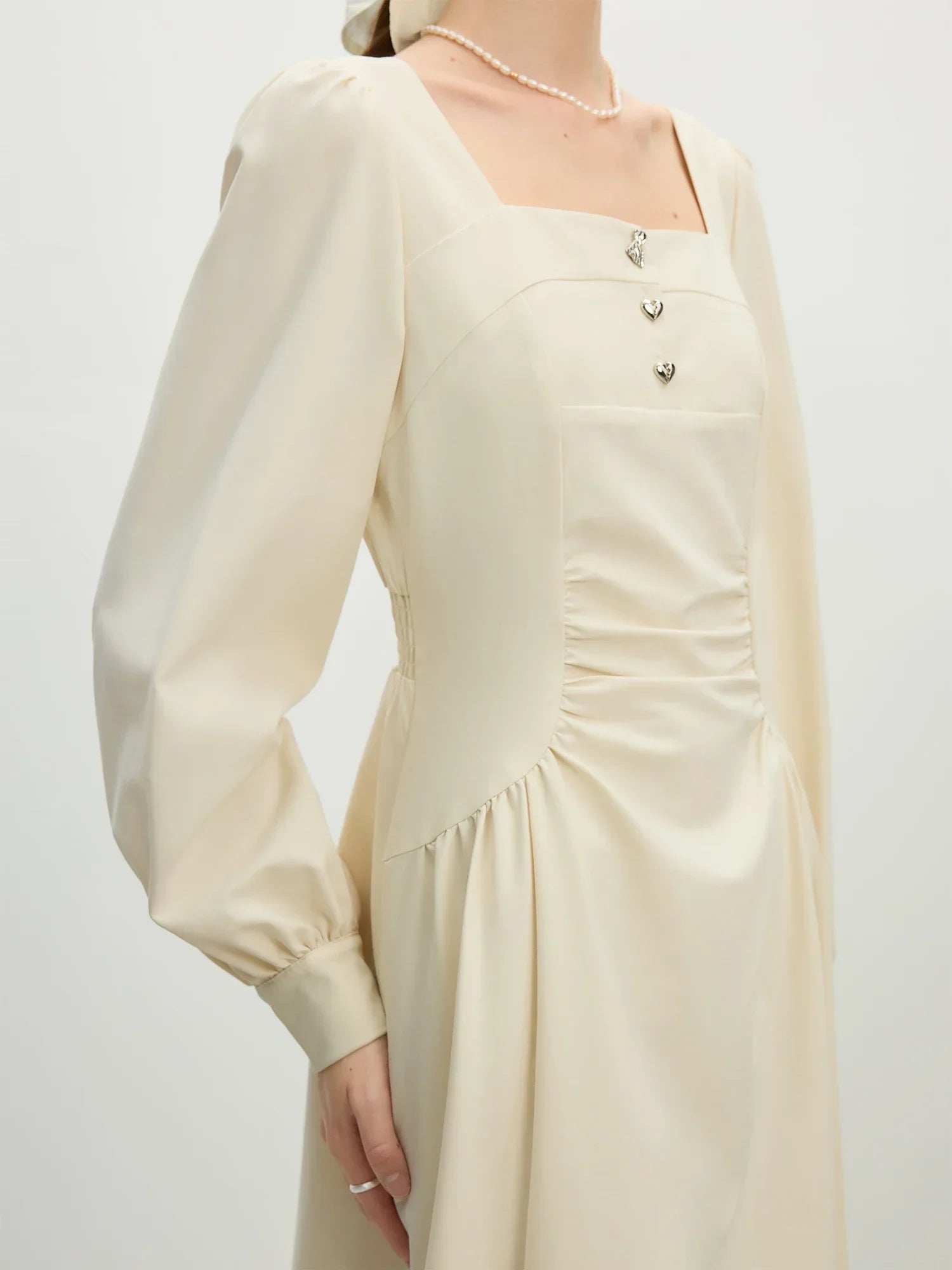 Elegant Square Neck Midi Dress