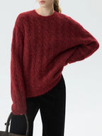 Elegant Red Knit Pullover