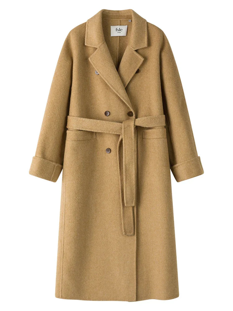 Elegant Wool Blend Long Coat