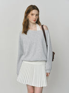 Chic Oblique Shoulder Sweatshirt