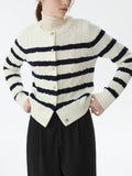 Chic Striped Knit Cardigan