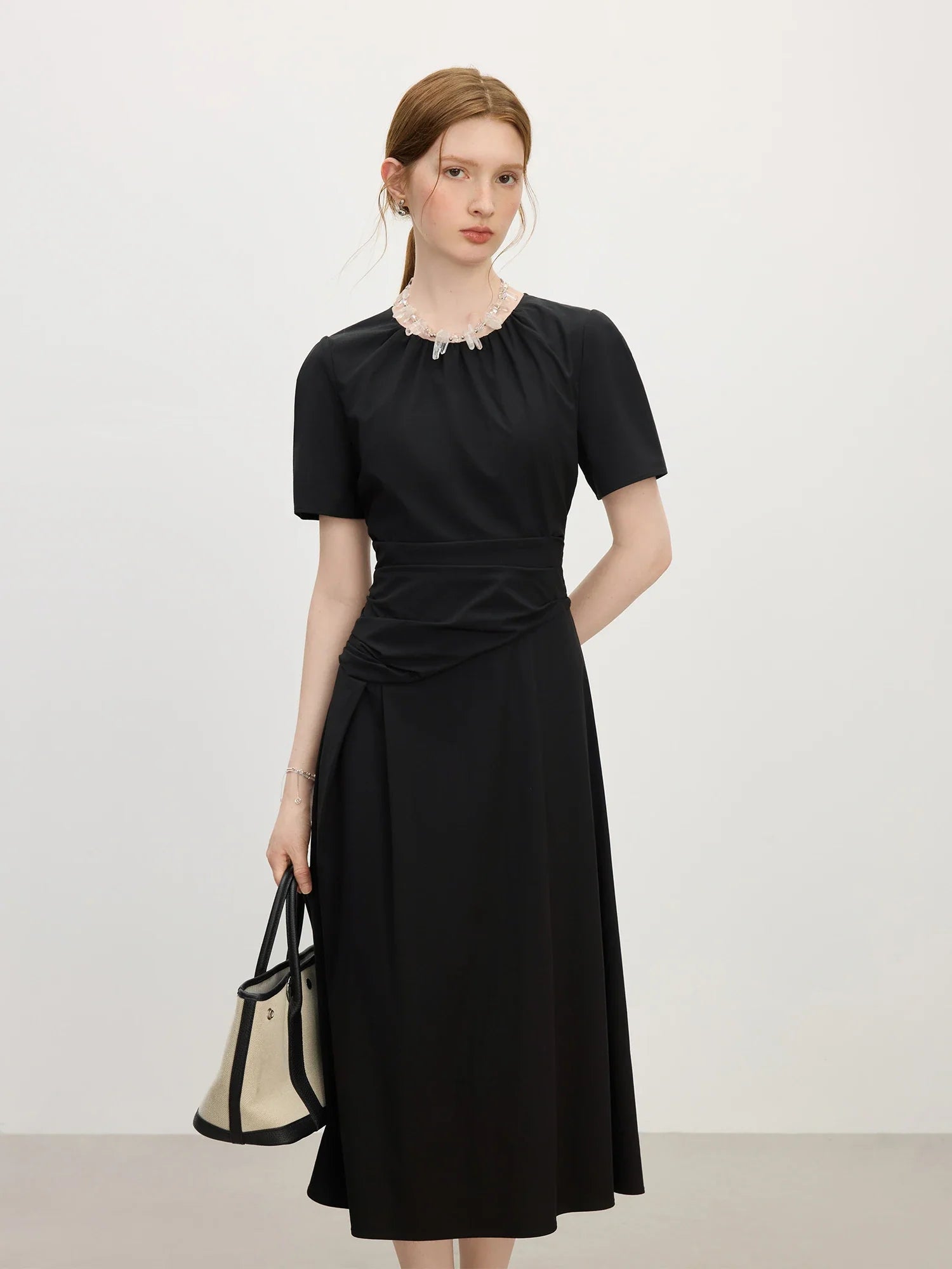 Elegant Black A-Line Summer Dress