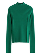 Velvet Turtleneck Slim Pullover