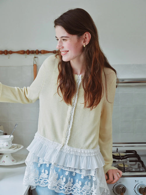 Chic Mesh Knit Cardigan