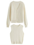 Elegant Knit Cardigan Set