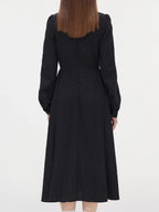 Elegant Square Neck A-Line Dress