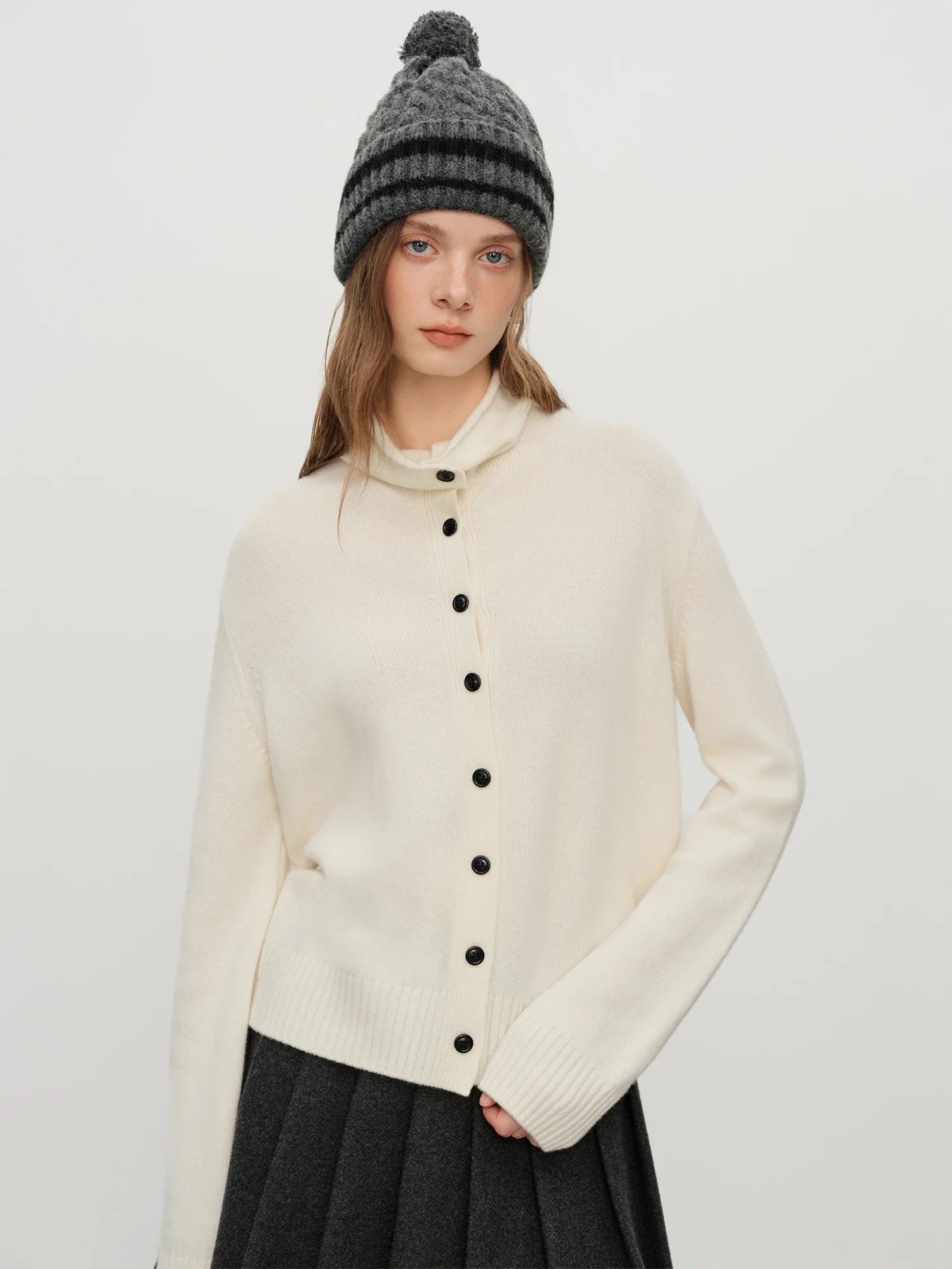 Convertible Wool Blend Cardigan