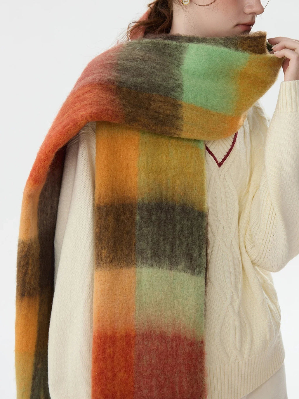 Elegant Patchwork Winter Scarf